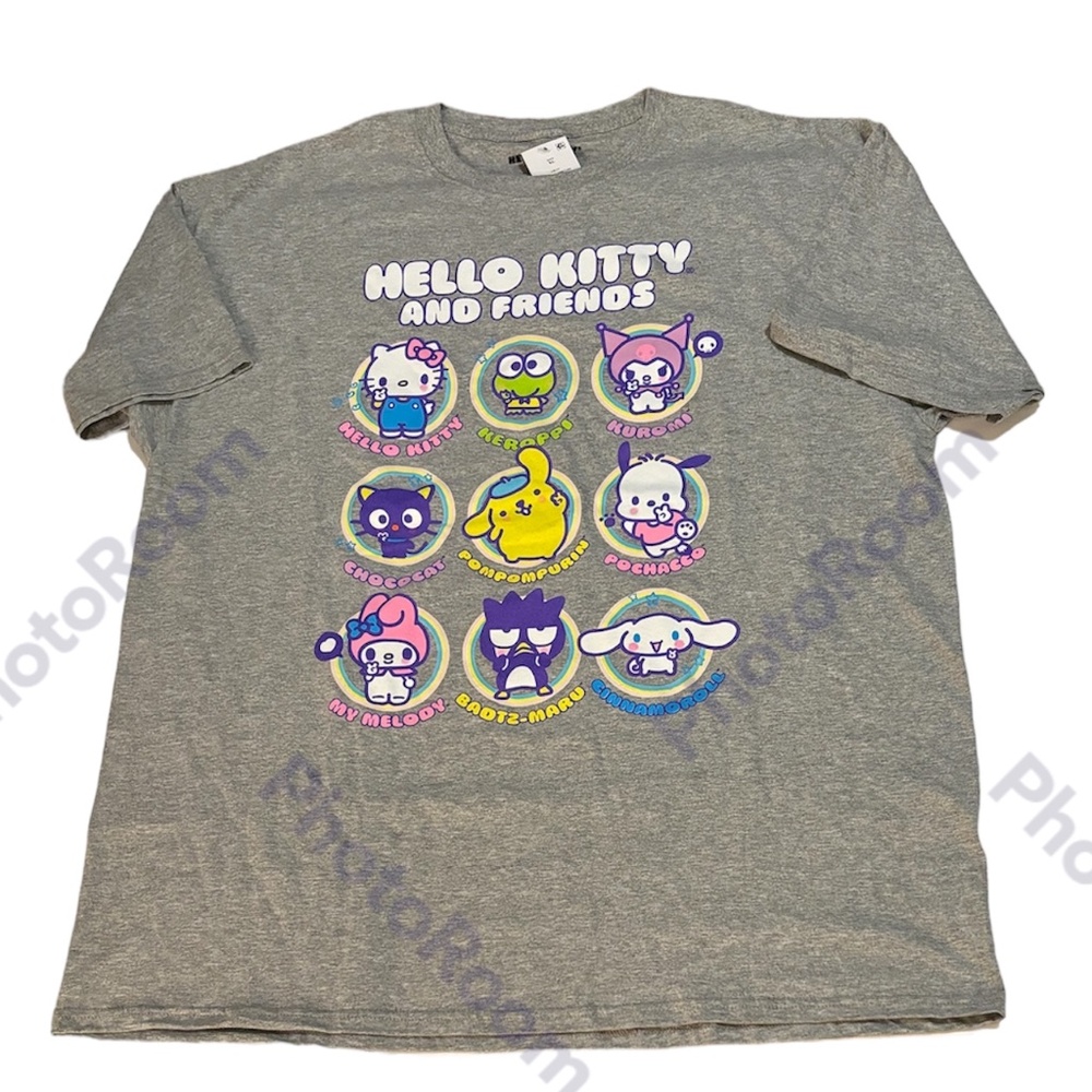 Sanrio Hello Kitty and Friends Gray Heather T-Shirt Size Women’s XL. NWT